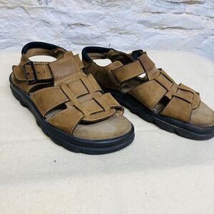 Earth Shoe Nantucket Brown Leather Sandals Mens Sz 10.5 Hiking Camping Outdoors